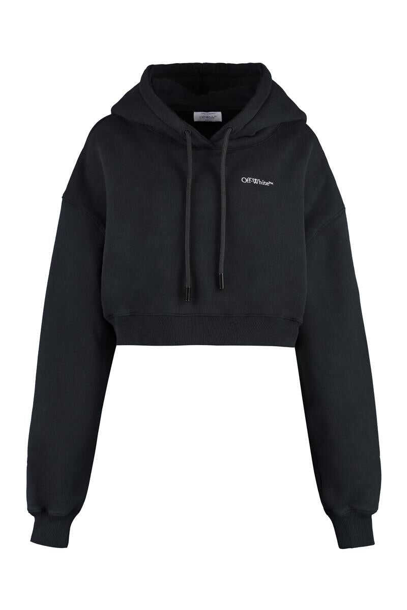 Off-White OFF-WHITE CROPPED HOODIE BLACK