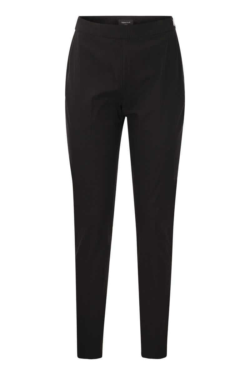 Fabiana Filippi FABIANA FILIPPI Slim trousers in technical cotton BLACK