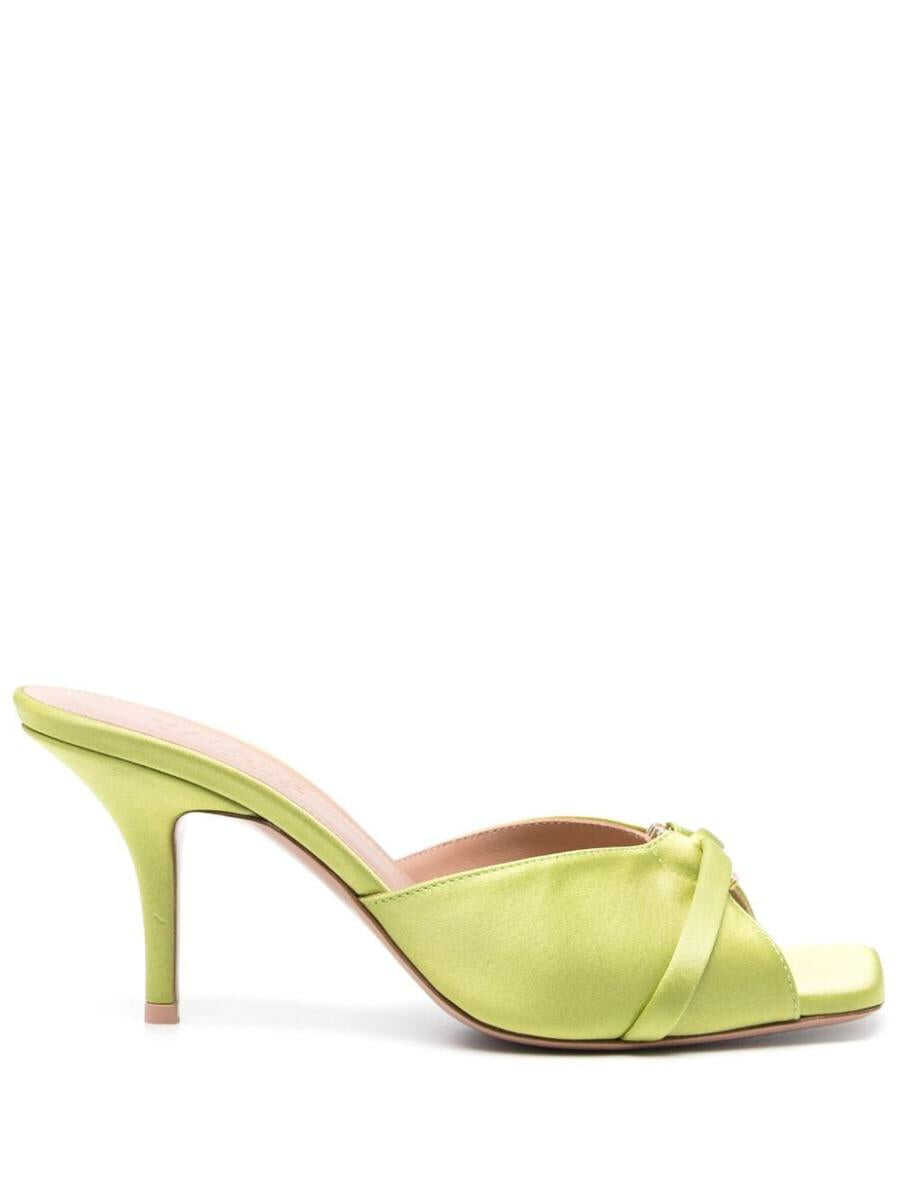 MALONE SOULIERS MALONE SOULIERS Patricia 70 satin heel mules GREEN