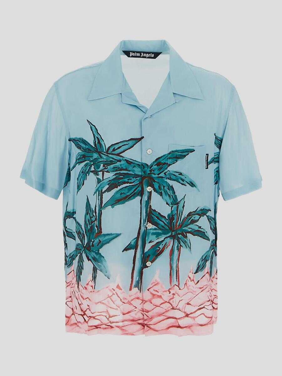 Palm Angels Palm Angels Shirts LIGHT BLUE GREEN