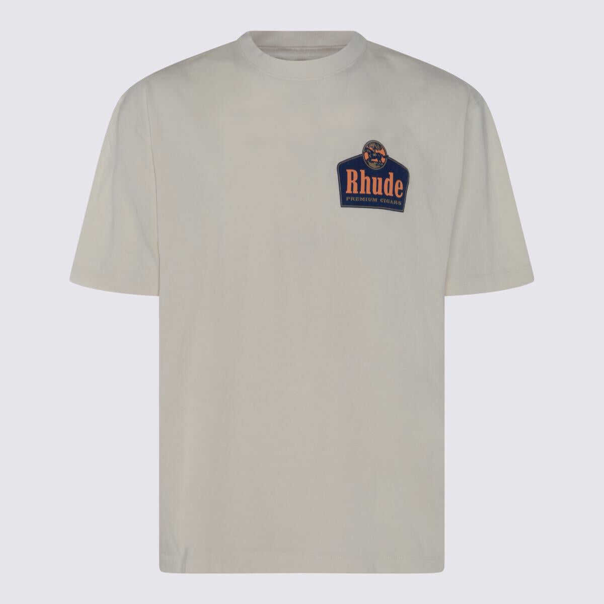 RHUDE RHUDE CREAM MULTICOLOUR COTTON T-SHIRT VTG WHITE