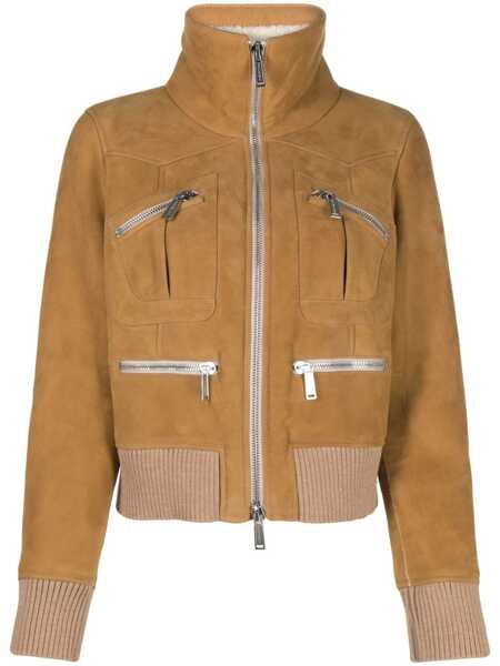 Bomber jacket DSQUARED2 DSQUARED2 Ribbed-Detail Zipped-Up Bomber Jacket MULTICOLOR Femei (BM 12639089) 1