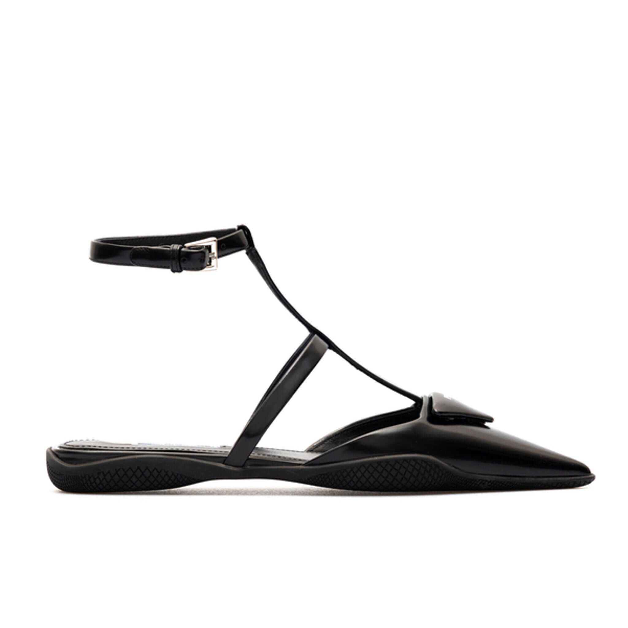 Prada Prada Logo Strap Sandals Black