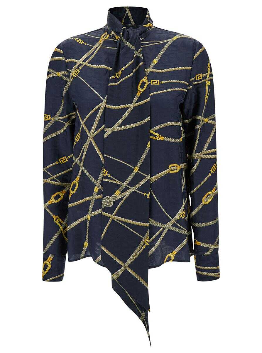 Versace NAUTICAL PRINT SHIRT BLU