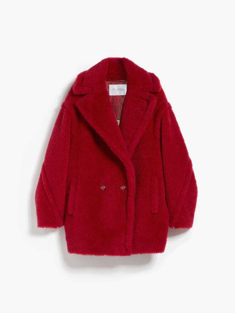 Max Mara MAX MARA Fris Teddy Bear Icon Coat short in alpaca and wool ROSSO