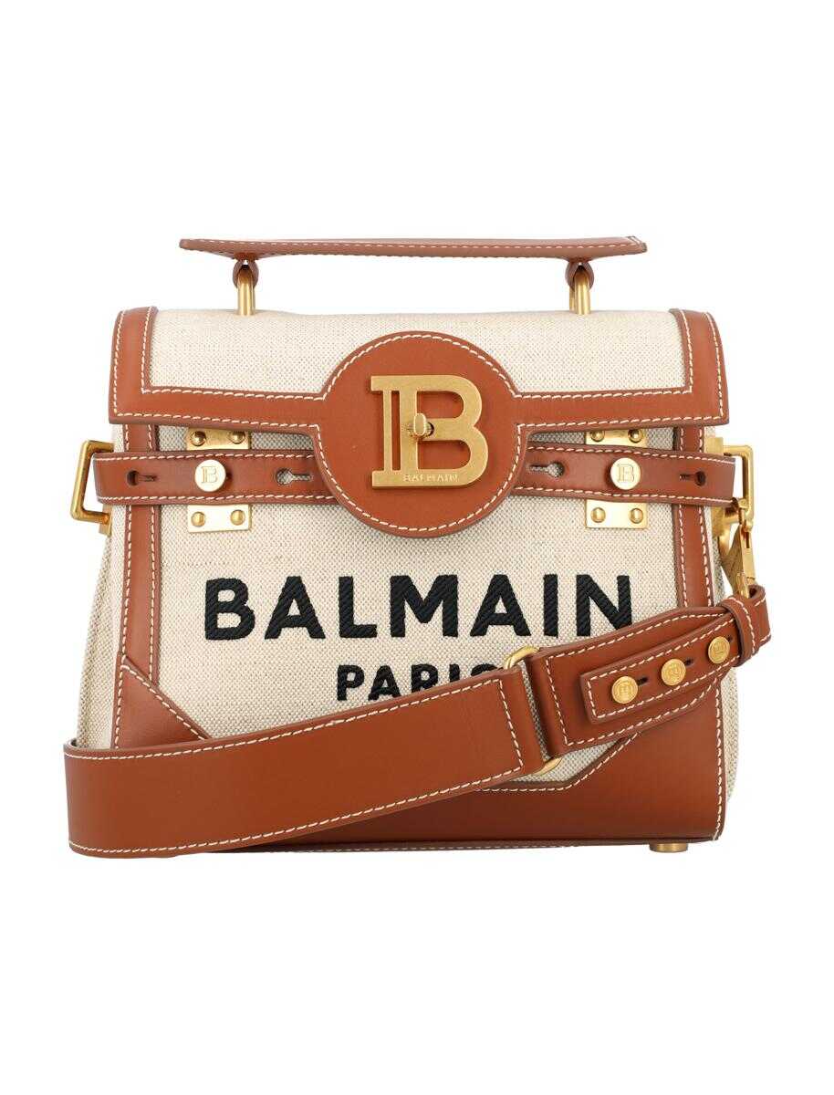 Balmain BALMAIN B-Buzz 23 canvas bag NATURAL + BROWN