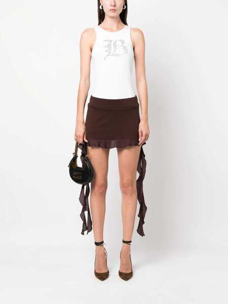 Topuri Blumarine Blumarine Logo Ribbed Cotton Tank Top WHITE Femei (BM 12643310) 2