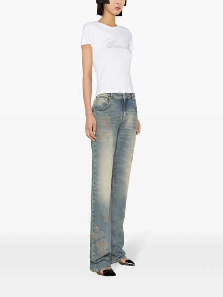 Tricouri Blumarine Blumarine Logo Cotton T-Shirt WHITE Femei (BM 12643313) 3