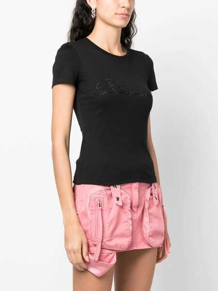 Tricouri Blumarine Blumarine Logo Cotton T-Shirt Black Femei (BM 12643316) 3