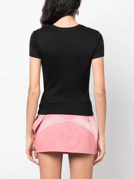 Tricouri Blumarine Blumarine Logo Cotton T-Shirt Black Femei (BM 12643316) 4