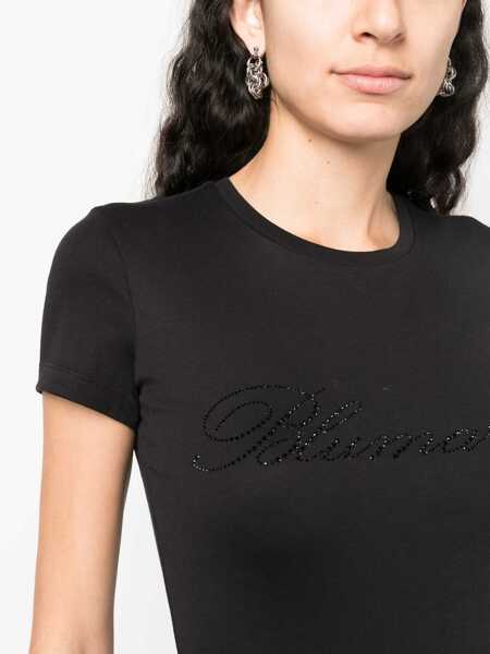 Tricouri Blumarine Blumarine Logo Cotton T-Shirt Black Femei (BM 12643316) 5