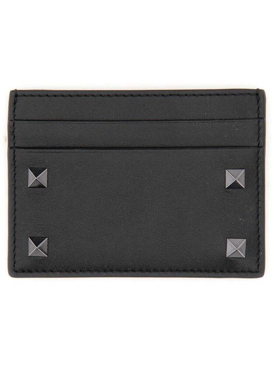 Valentino Garavani VALENTINO GARAVANI "ROCKSTUD" CARD HOLDER BLACK