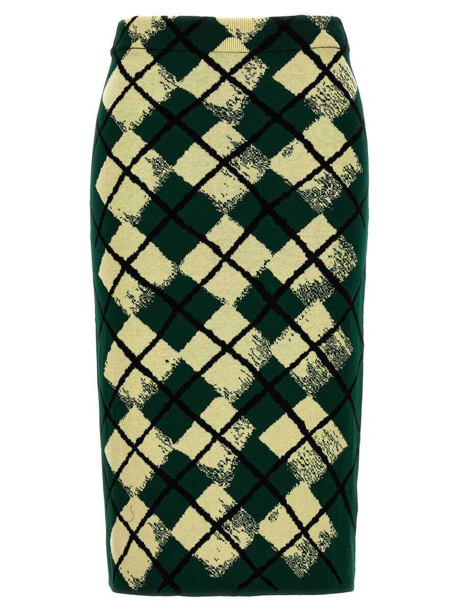 Burberry BURBERRY Argyle pattern skirt GREEN