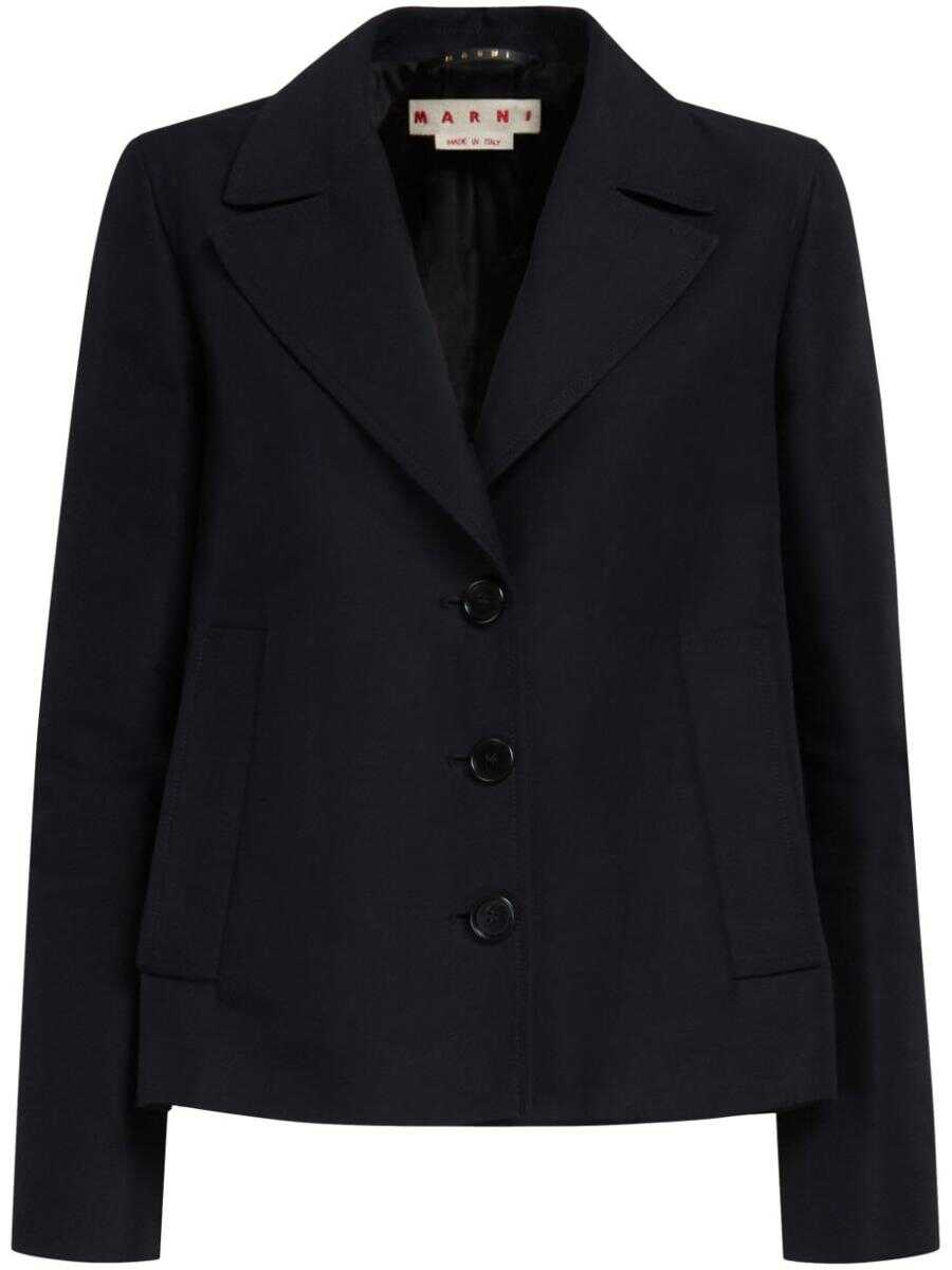 Marni MARNI single-breasted cotton cropped blazer BLACK