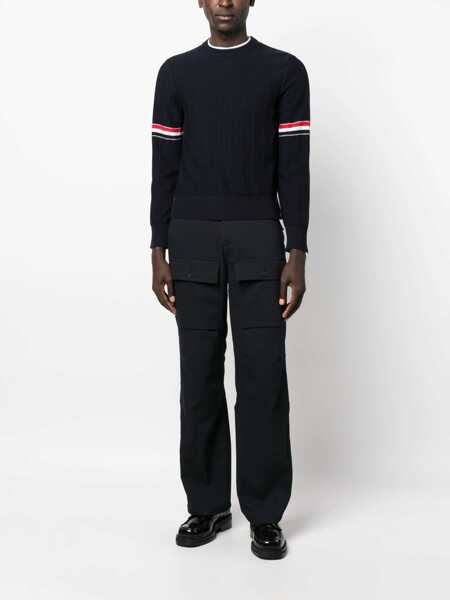 Pulovere Thom Browne Thom Browne Rwb Wool Crewneck Jumper BLUE Barbati (BM 12649631) 2
