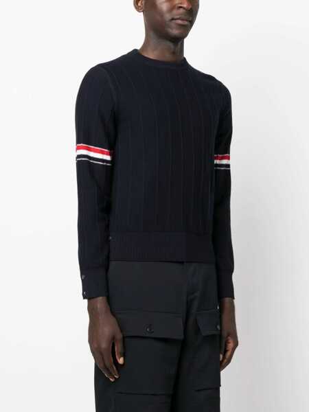 Pulovere Thom Browne Thom Browne Rwb Wool Crewneck Jumper BLUE Barbati (BM 12649631) 3