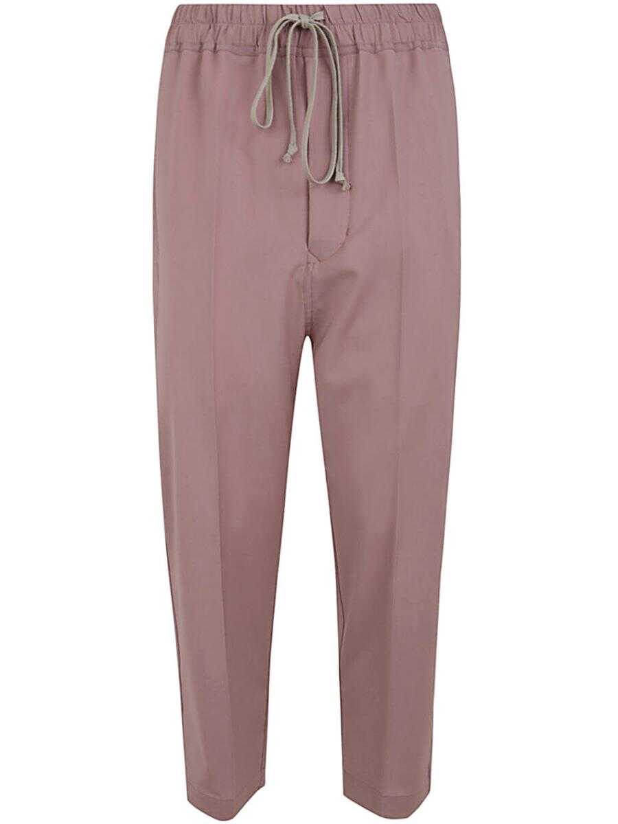 Rick Owens RICK OWENS DRAWSTRING ATAIRES CROPPED TROUSERS CLOTHING PINK & PURPLE