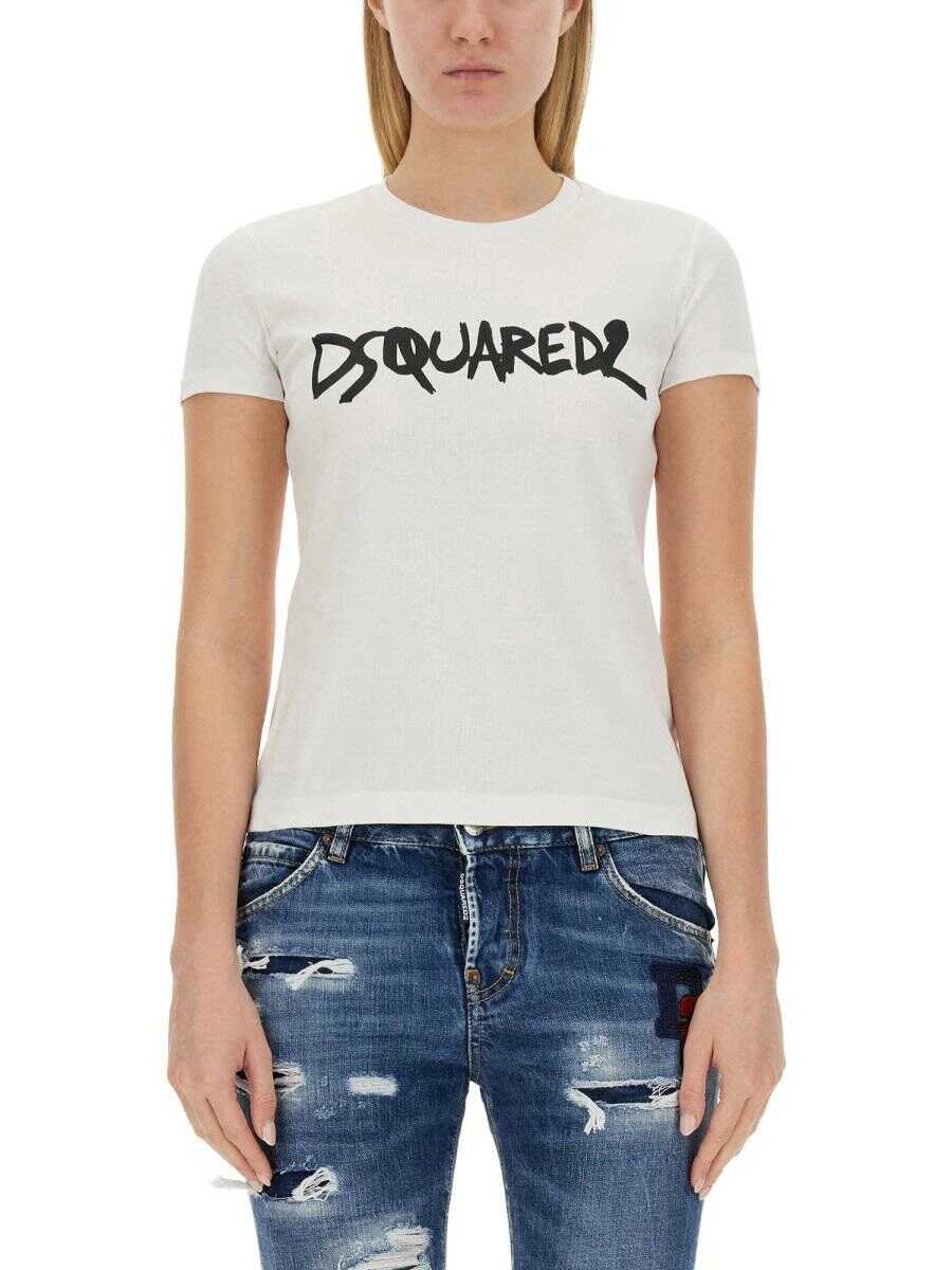 DSQUARED2 DSQUARED2 T-SHIRT WITH LOGO WHITE