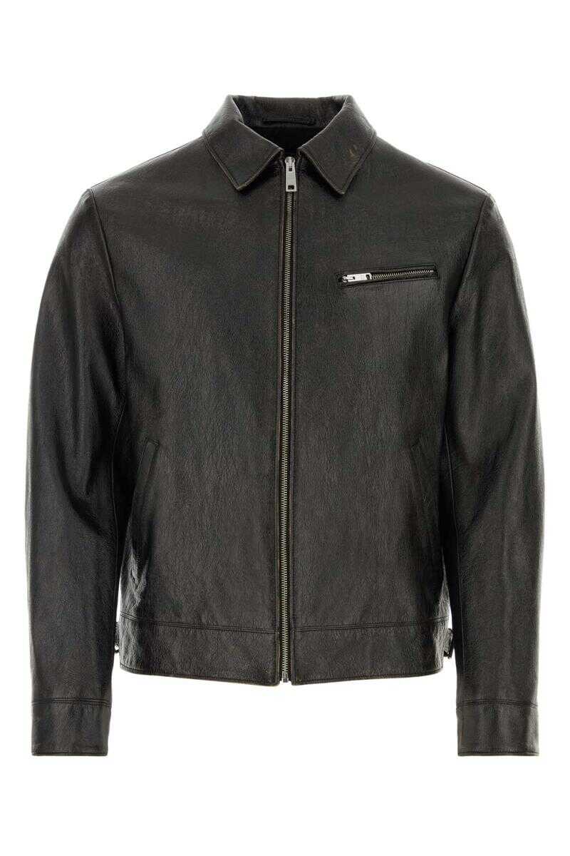 Prada PRADA LEATHER JACKETS BLACK