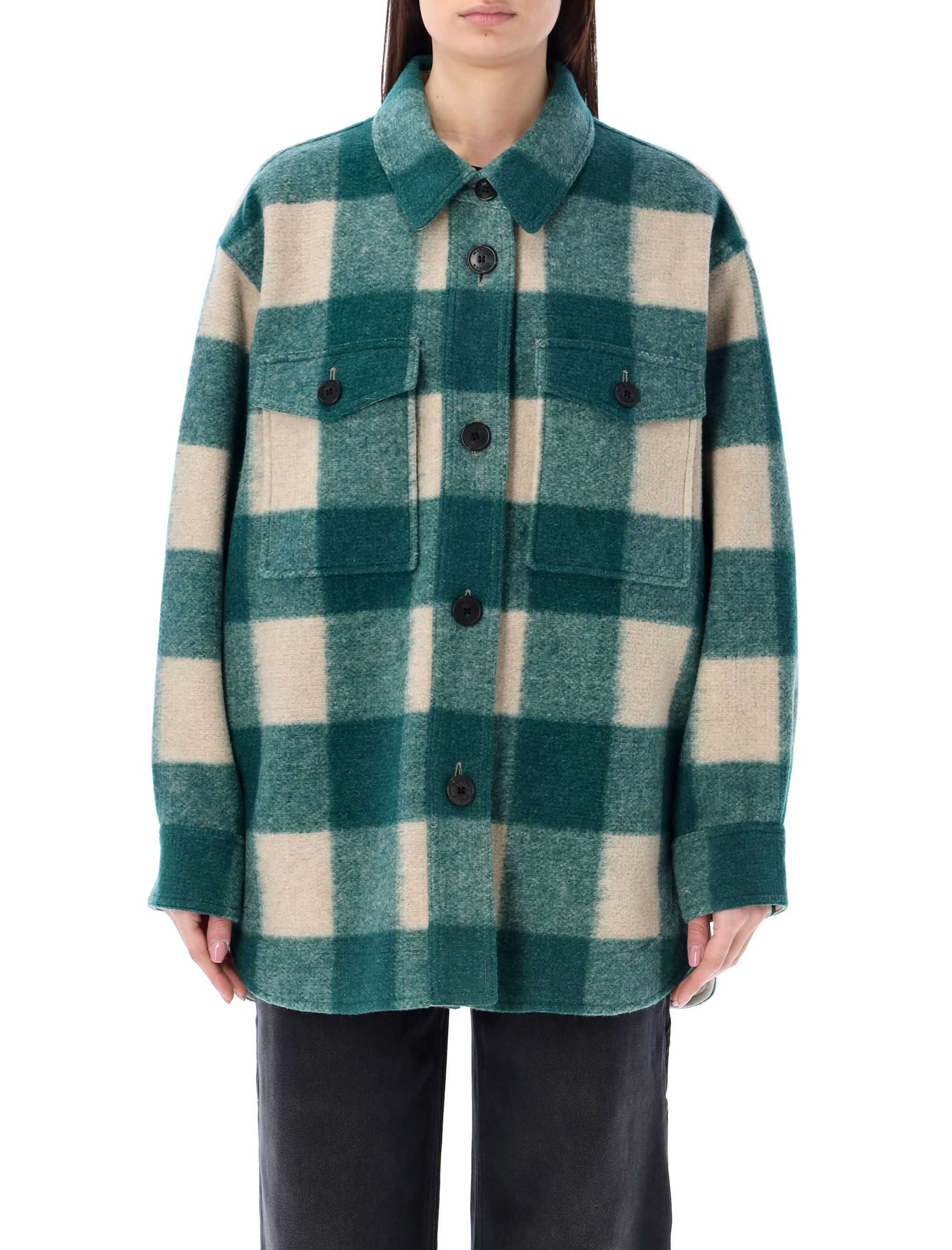 ISABEL MARANT ETOILE Marveli checked coat Green