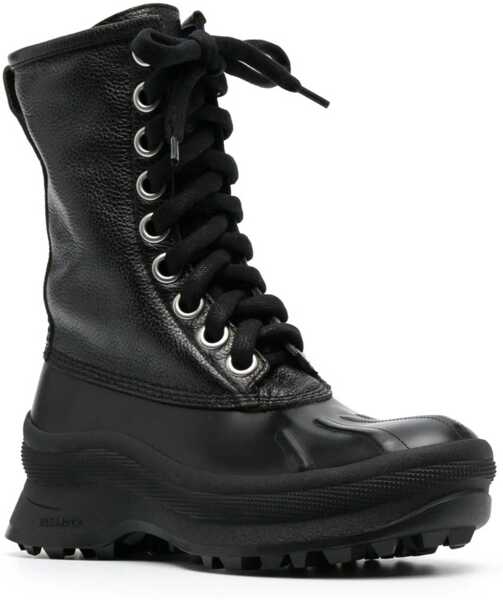 Botine Jil Sander Leather Combat Boots With Vibram Sole Black Femei (BM 12653252) 2