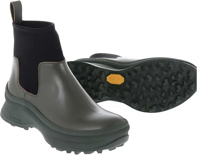 Ghete Jil Sander Leather Low Boots With Neoprene Insert Green Barbati (BM 12653417) 3