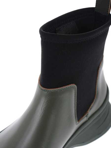 Ghete Jil Sander Leather Low Boots With Neoprene Insert Green Barbati (BM 12653417) 4