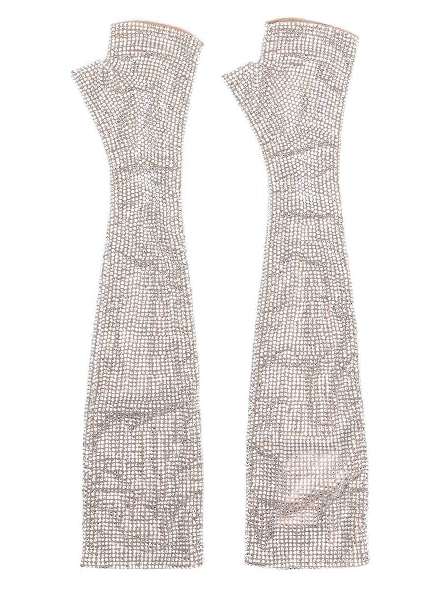 GIUSEPPE DI MORABITO GIUSEPPE DI MORABITO GLOVES WITH CRYSTALS NUDE & NEUTRALS