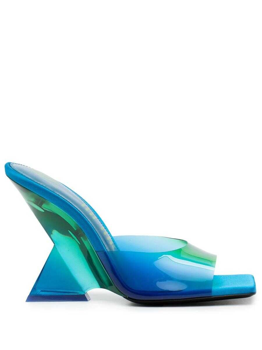 THE ATTICO THE ATTICO CHEOPE MULES WITH SHADED EFFECT 105MM BLUE