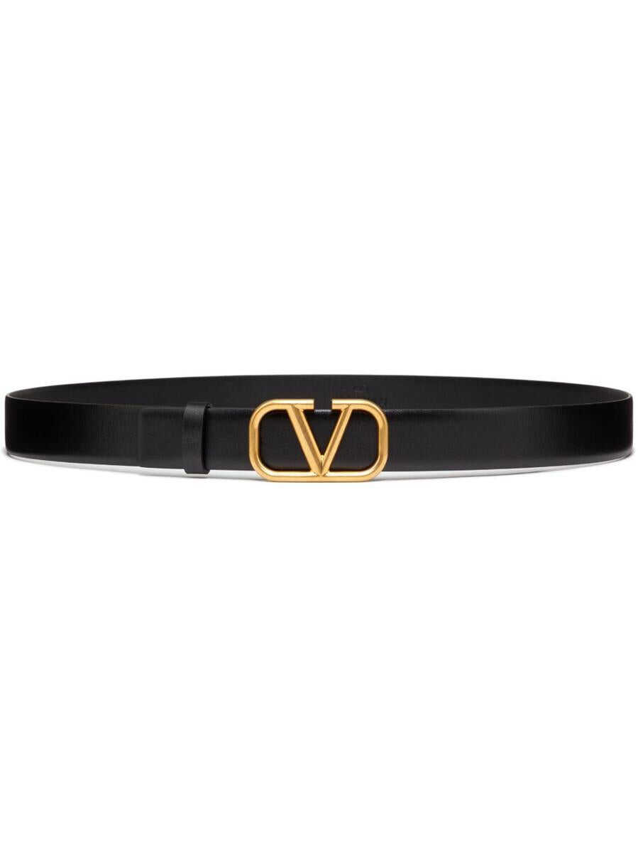 Valentino Garavani VALENTINO GARAVANI VLogo Signature leather belt BLACK