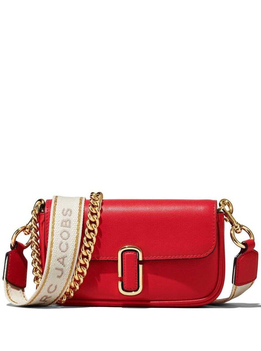 MARC JACOBS \'J Marc Mini\' Red Shoulder Bag with Logo Buckle in Smooth Leather Woman RED