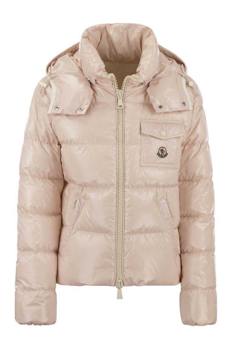 Moncler MONCLER ANDRO - Short down jacket with hood PINK