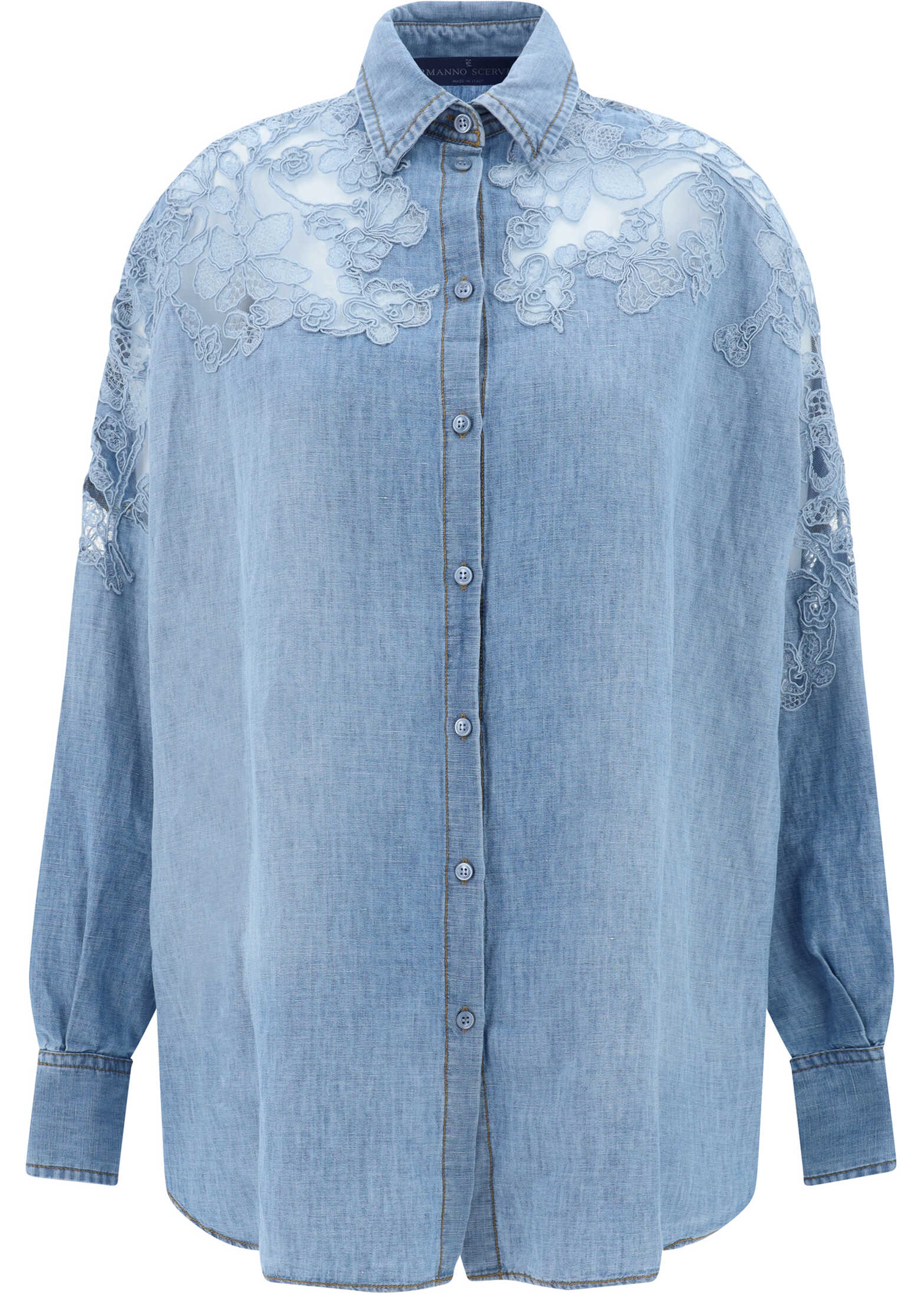 Ermanno Scervino Denim Shirt BRIGHT COBALT