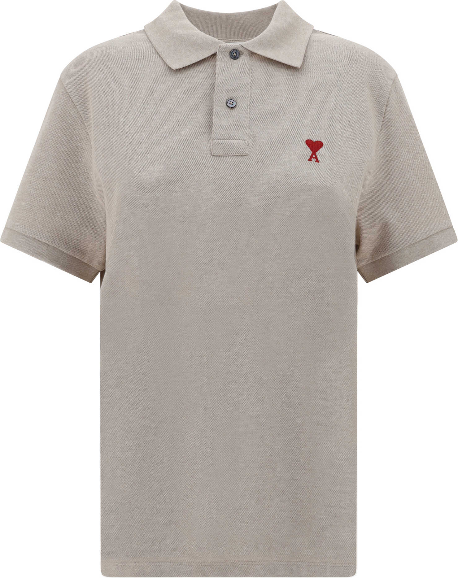 AMI Paris Polo Shirt HEATHER LIGHT BEIGE