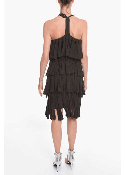 Rochii scurte Bottega Veneta Halter Neck Loops Silk Blend Dress Brown Femei (BM 12675638) 2