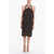 Bottega Veneta Halter Neck Loops Silk Blend Dress Brown