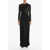 Saint Laurent Asymmetric Draped Dress With Sheered Details Black