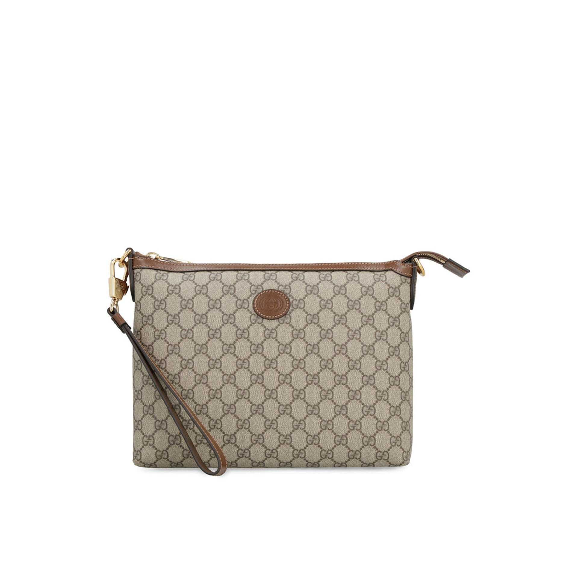 Gucci Gucci GG Supreme Clutch Beige