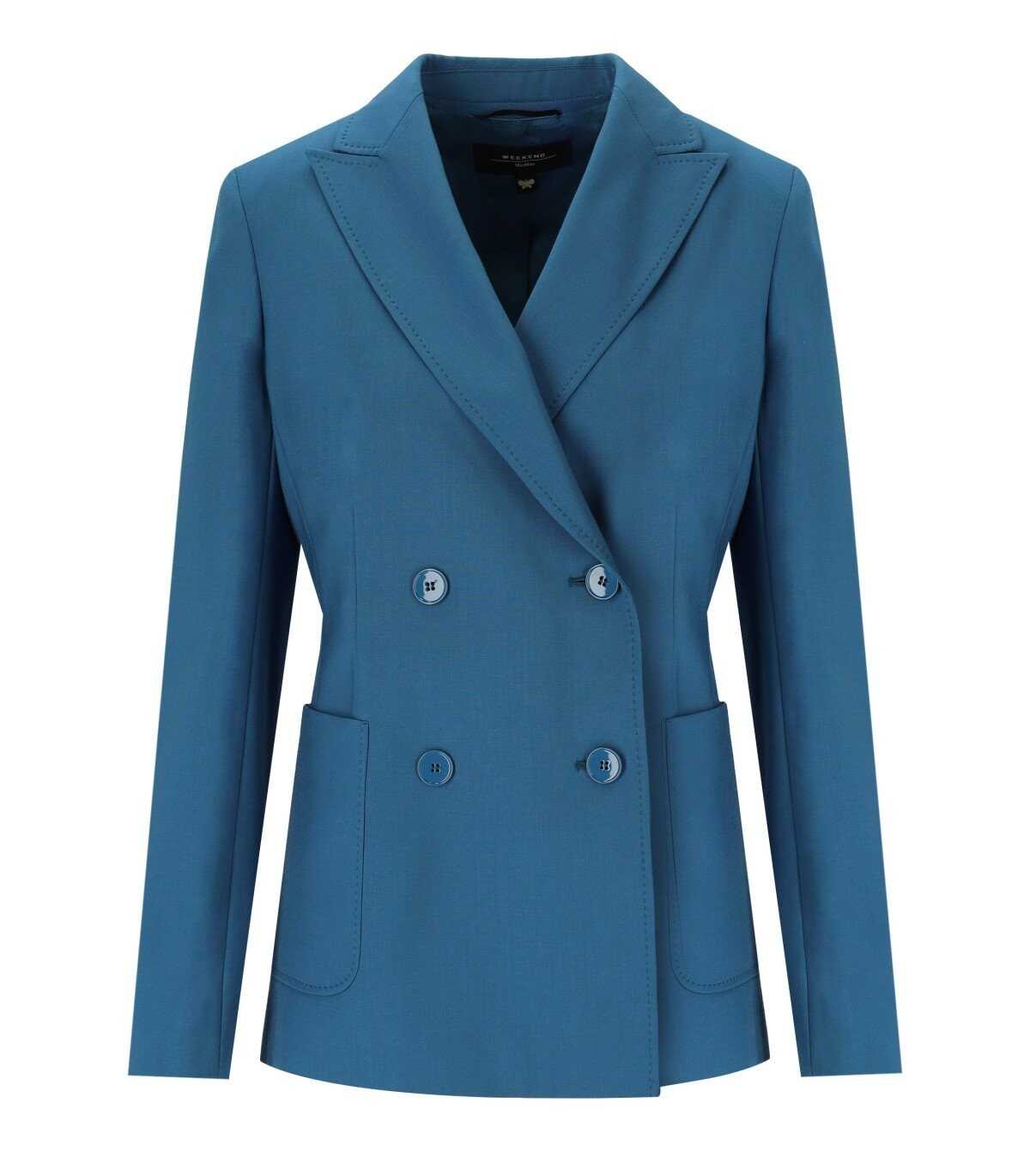 Max Mara Weekend MAX MARA WEEKEND NERVOSO BLUE DOUBLE-BREASTED BLAZER Light blue