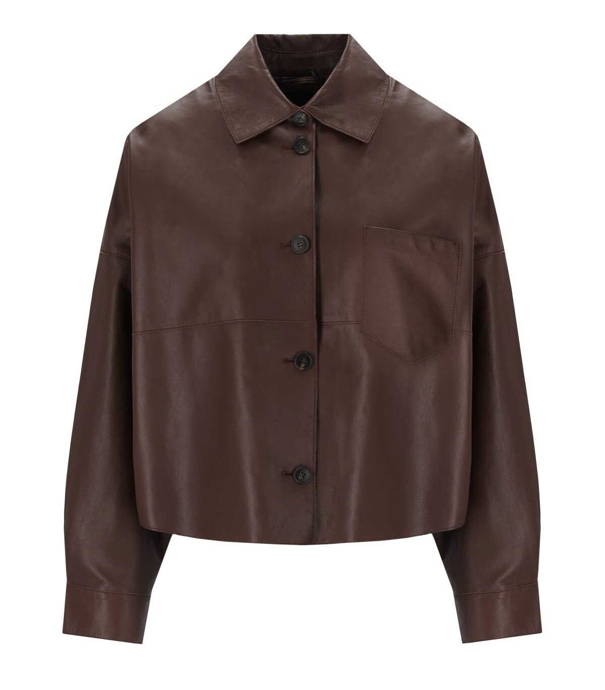 Max Mara Weekend MAX MARA WEEKEND VORTICE BROWN SHIRT JACKET Brown