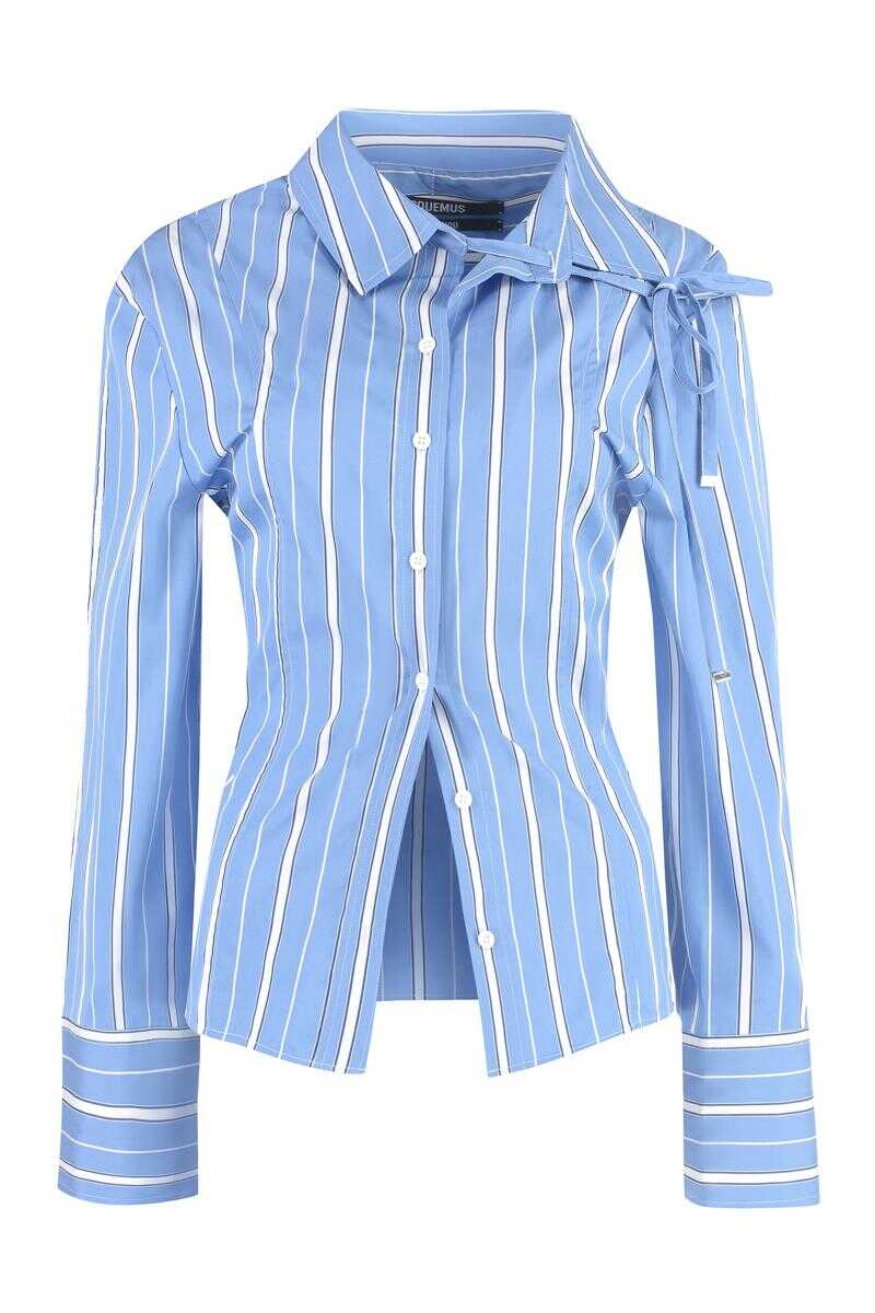 JACQUEMUS JACQUEMUS RUBAN STRIPED SHIRT BLUE