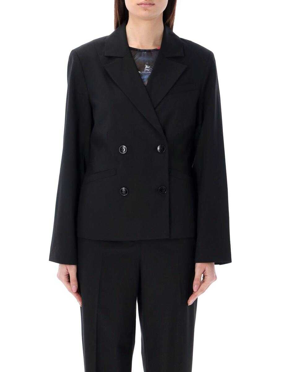 Ganni GANNI Double breatsed blazer BLACK