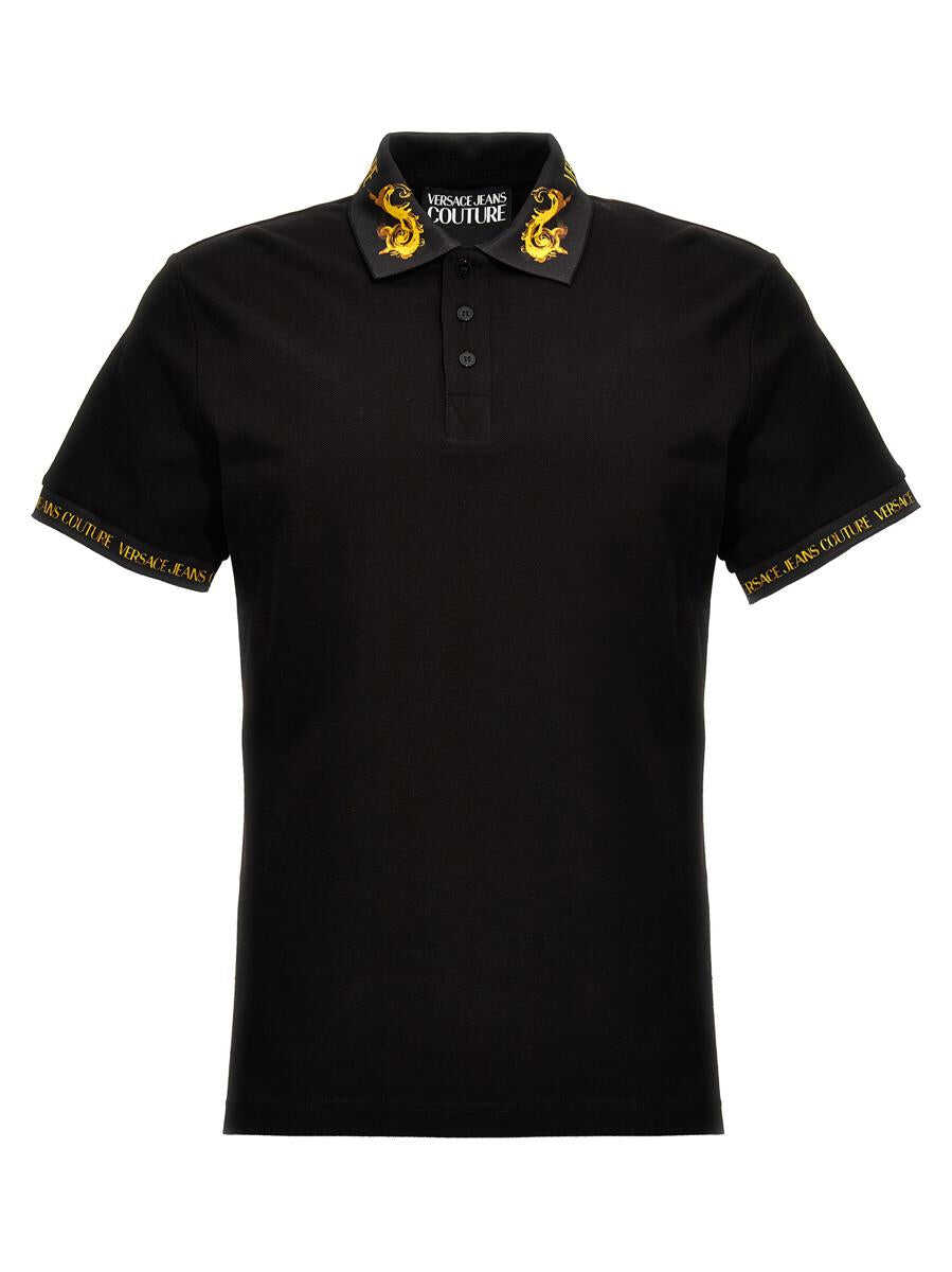 Versace Jeans Couture VERSACE JEANS COUTURE Logo print polo shirt BLACK