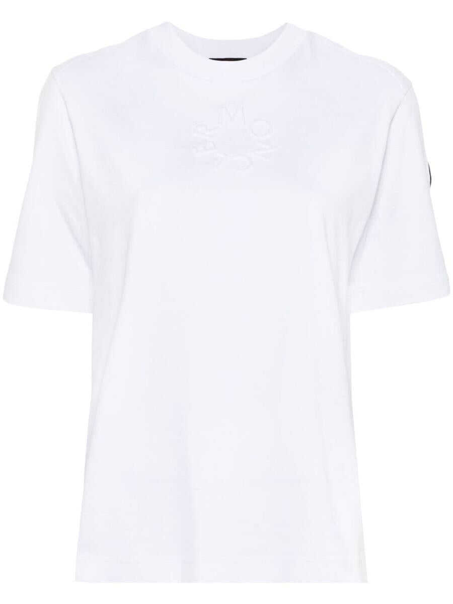 MONCLER MONCLER logo-embossed cotton T-shirt WHITE