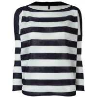 Pulovere Daniela Gregis Striped Cotton Boat Neck Sweater Femei