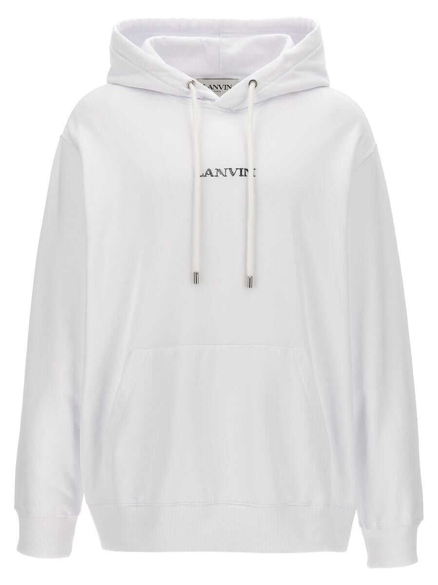 Lanvin LANVIN Logo embroidery hoodie WHITE
