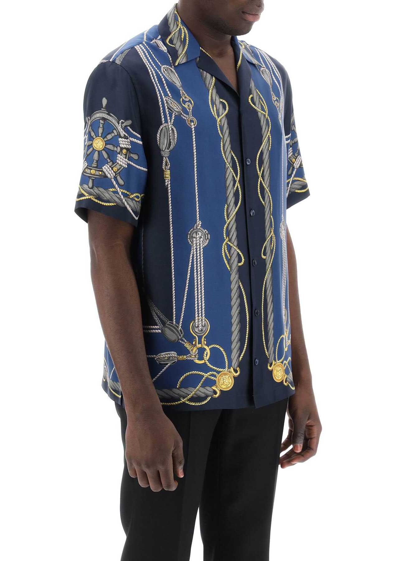 Versace Nautical Bowling Shirt BLUE GOLD