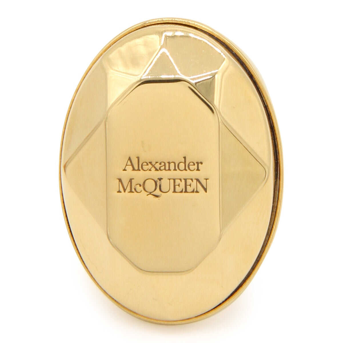 Alexander McQueen ALEXANDER MCQUEEN ANTIQUE GOLD METAL THE FACETED STONE RING GOLDEN