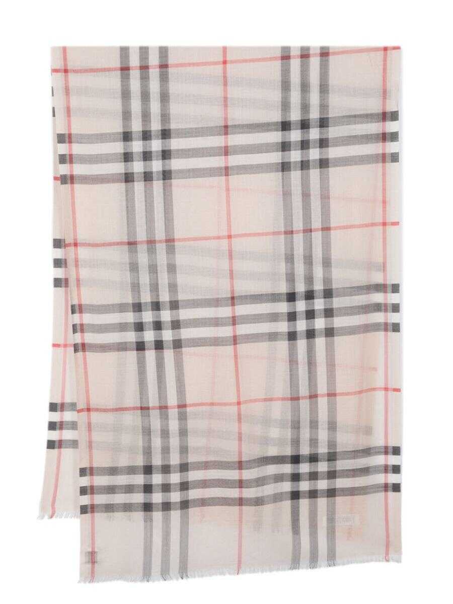 Burberry BURBERRY Giant Check wool and silk blend scarf GREY