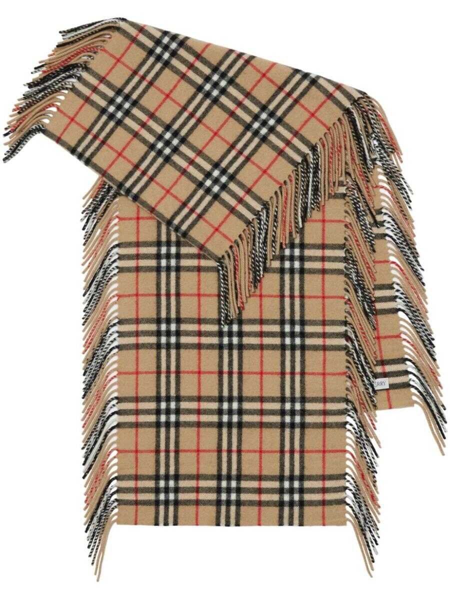 Burberry BURBERRY Check motif cashmere scarf BEIGE